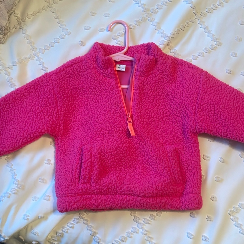 Hot pink gap fleece quarter zip